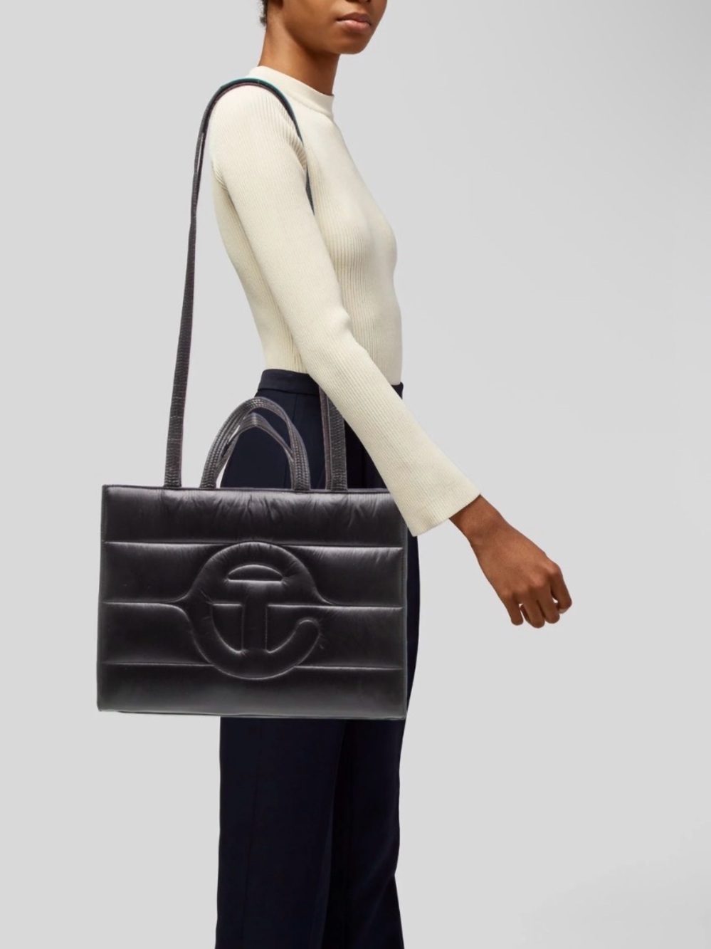Telfar Nylon Puff Shopper Black Medium